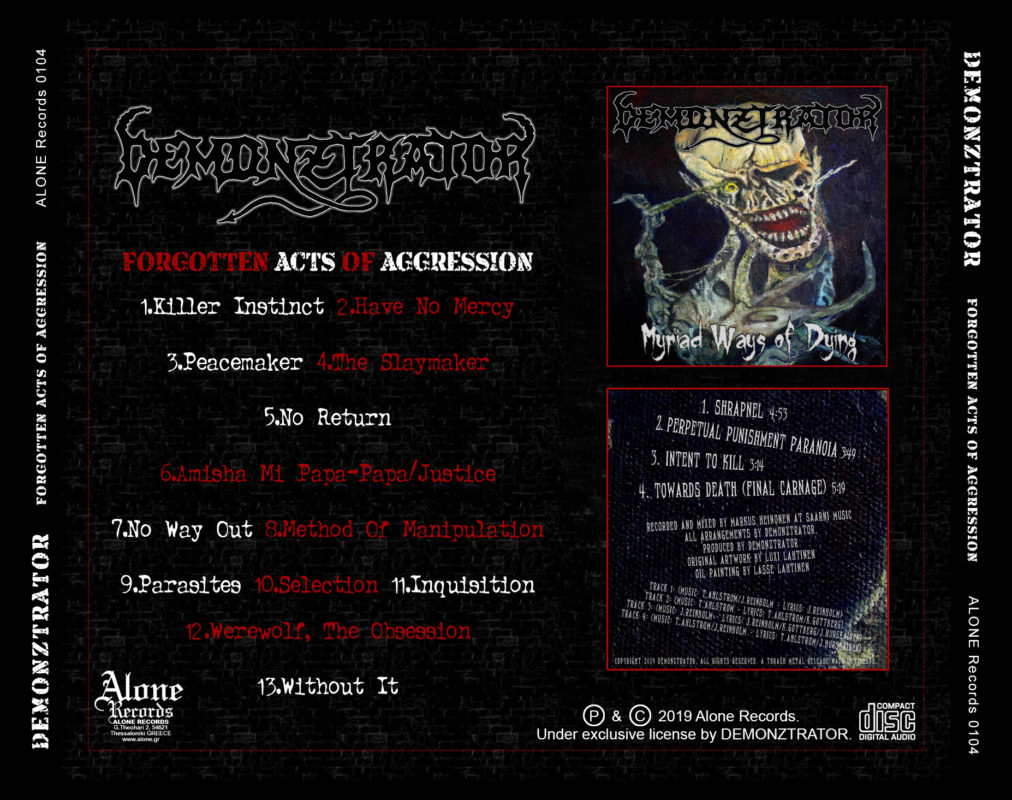 DEMONZTRATOR Forgotten Acts Of Aggression + Myriad Ways of Dying CD ...